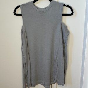 Kookai Cold Shoulder Long Sleeve Top Light Purple - Size XS